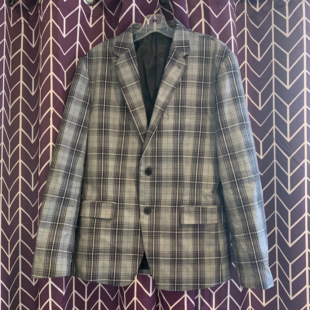 Michel Klein Homme Blazer (Japanese) gray plaid M